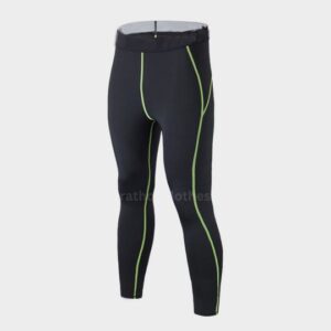 wholesale black slim-fit marathon pants with neon green piping manufacturer