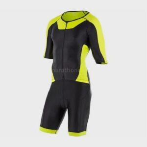 wholesale black blue and neon shorts sleeve triathlon suit manufacturer