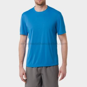 wholesale bright blue short sleeves marathon t-shirt manufacturer